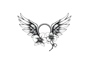 Wings with infinity loop inside and an orchid tattoo idea