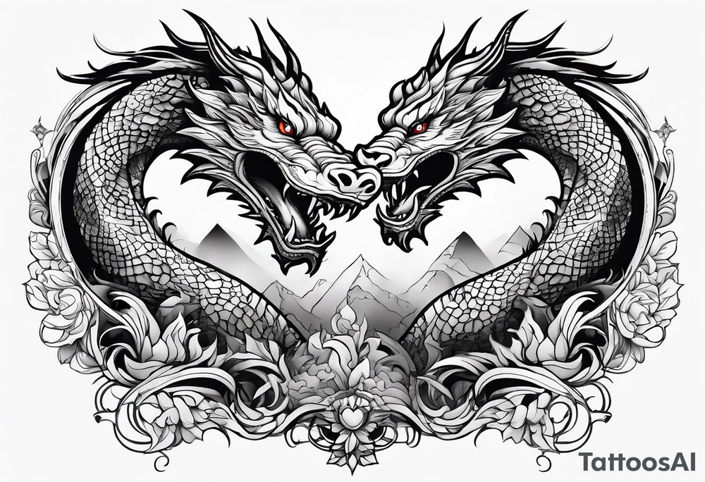 roaring dragons tattoo idea