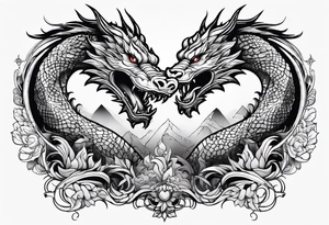 roaring dragons tattoo idea