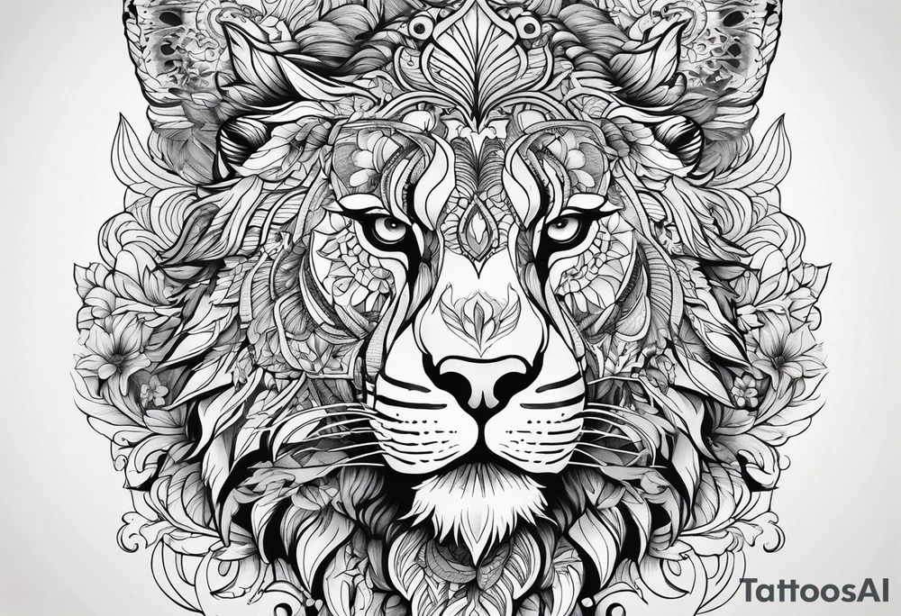 Злой лев tattoo idea