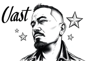 last Name Obando with stars tattoo idea