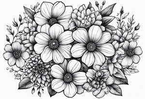 Honeycomb flowers intertwined tattoo idea