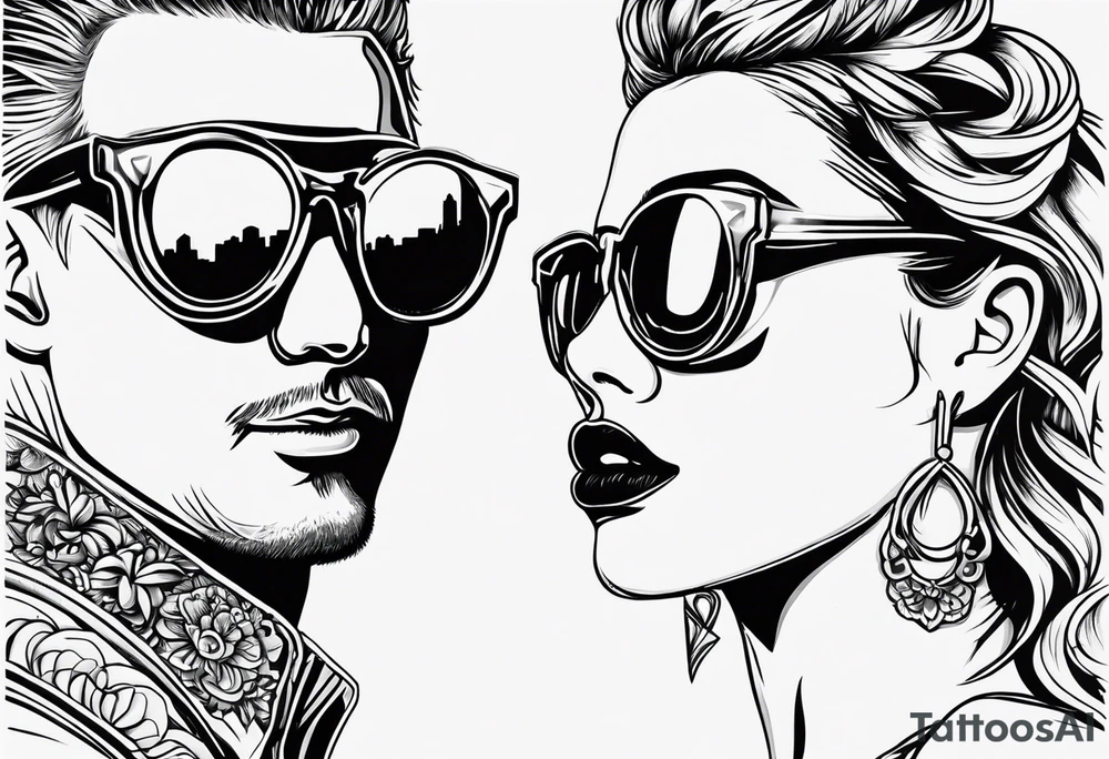 Matching best friend tattoo for love of Las Vegas tattoo idea