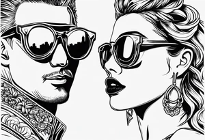 Matching best friend tattoo for love of Las Vegas tattoo idea