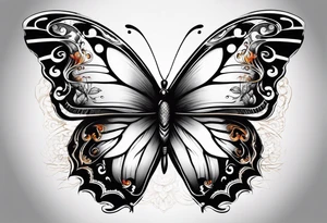 Butterfly with fire tattoo idea