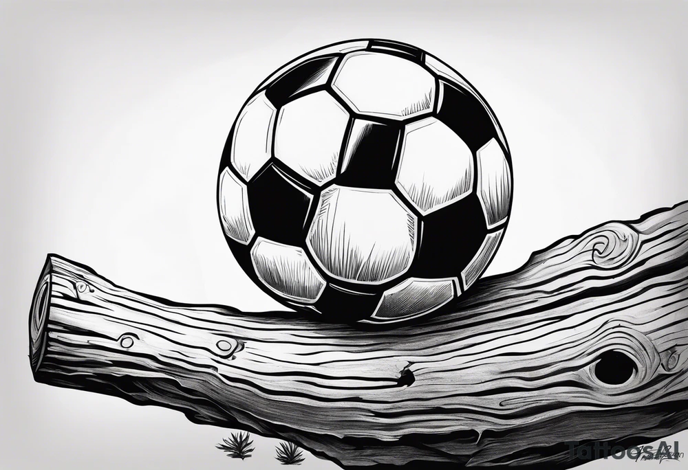 Redfin on a log with a soccer ball tattoo idea