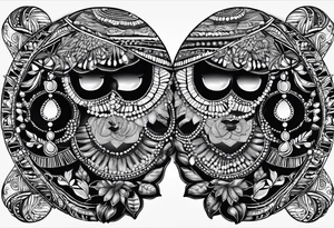 iemanjá africana com conchas e pérolas tattoo idea