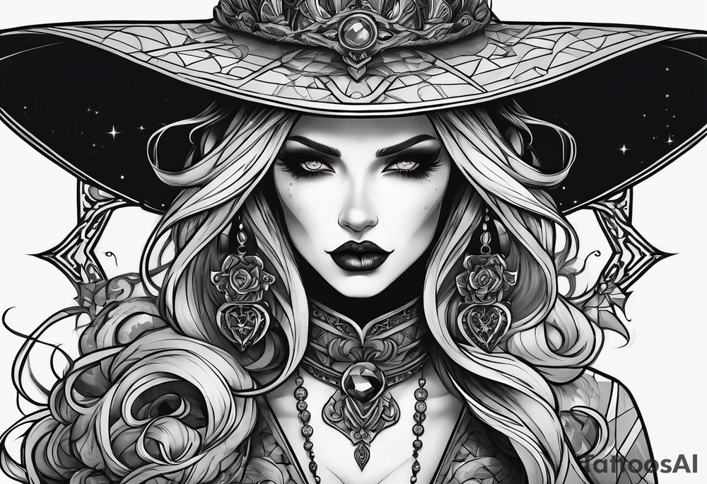 Gothic toon like neo transgender greydcslr witch demon tattoo idea