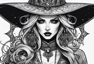 Gothic toon like neo transgender greydcslr witch demon tattoo idea