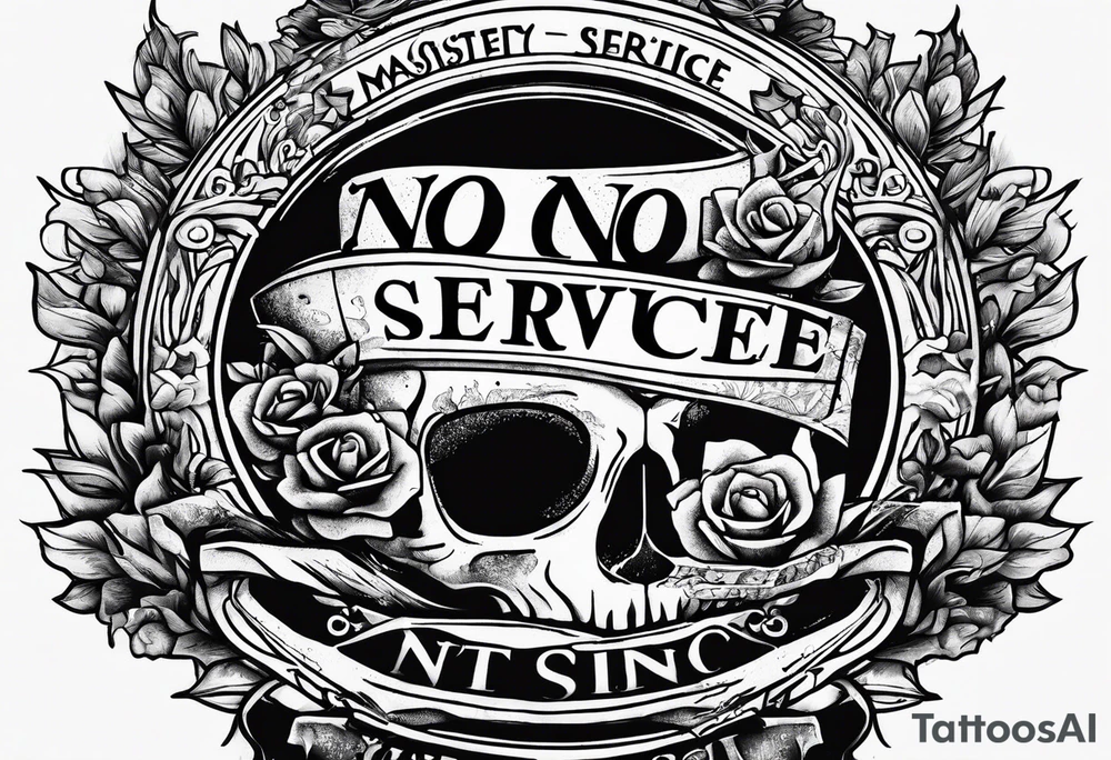 Text "no one service" tattoo idea
