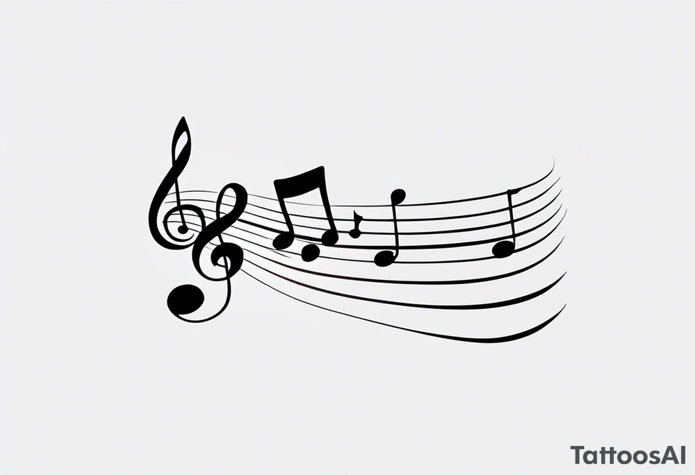 Simple, musical notes, in the shape of l and r tattoo idea
