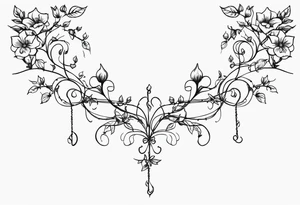 Barded wire with flowery vine wrapped around it tattoo idea