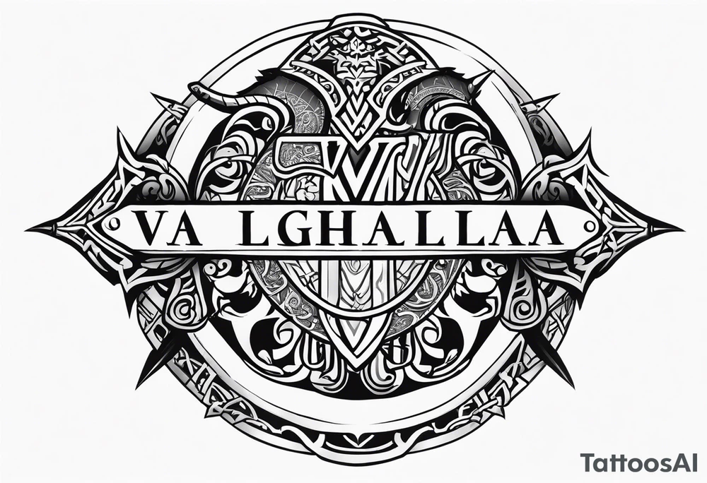 Viking sword Valhalla dragon shield tattoo idea