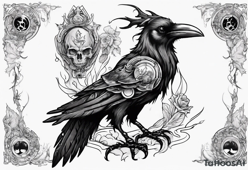 The Demon Raven Stolas, a Prince of Hell who is obsessed with gems, knowledge of astrology and poisonous plants. tattoo idea