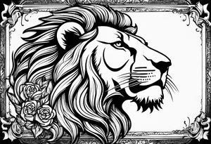 Write in text “Chattha” in cursive font whilst blending it in with some nice shading as a big forearm tattoo adding a lion with a crown tattoo idea