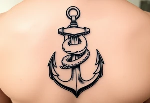 I want an anchor with a weasel intertwined with the anchor instead of rope tattoo idea