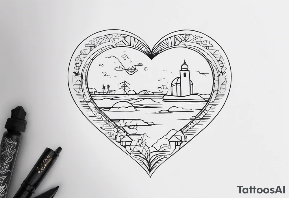 a minimalistic, very small, fine line tattoo symbolizing my love to travel the world and explore new cultures while also including a symbol of my roots, my family and friends, who I am very grateful for tattoo idea