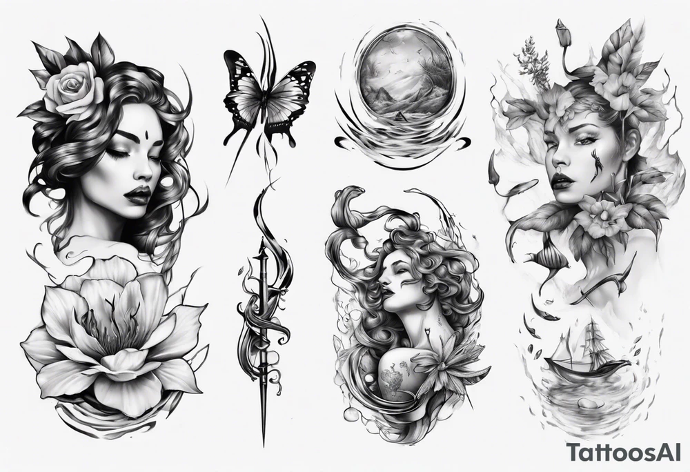 Wasser Nymphe tattoo idea