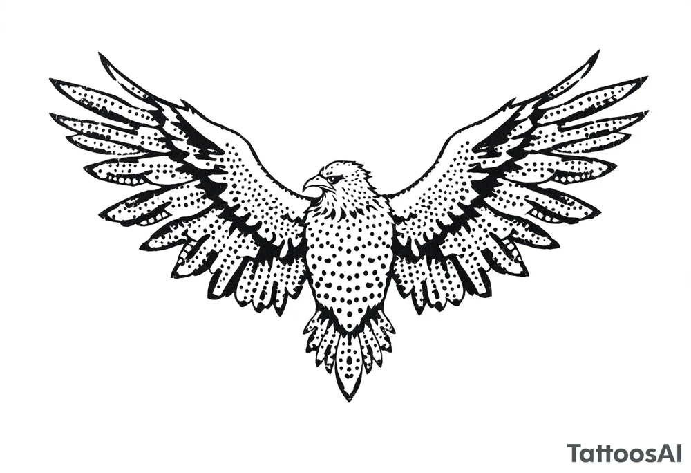 Eagle draw, wings not open tattoo idea