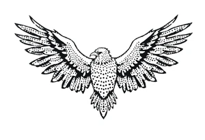 Eagle draw, wings not open tattoo idea