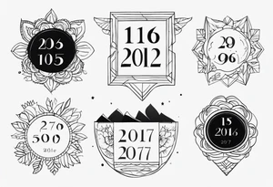 Dates 21.05.72 and 08.10.67 tattoo idea