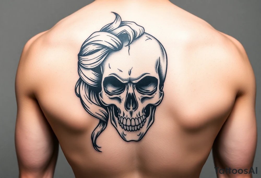 Lady with skull tattoo idea