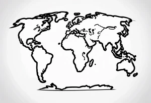 globe map single pen line blowing up in one corner tattoo idea