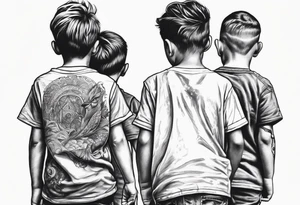 three young brothers walking away together tattoo idea