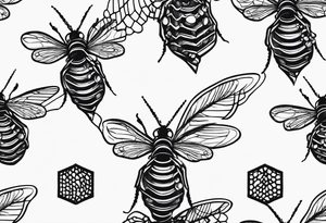 Honeycomb on arm tattoo idea