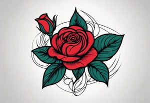 traditional rose red tattoo idea