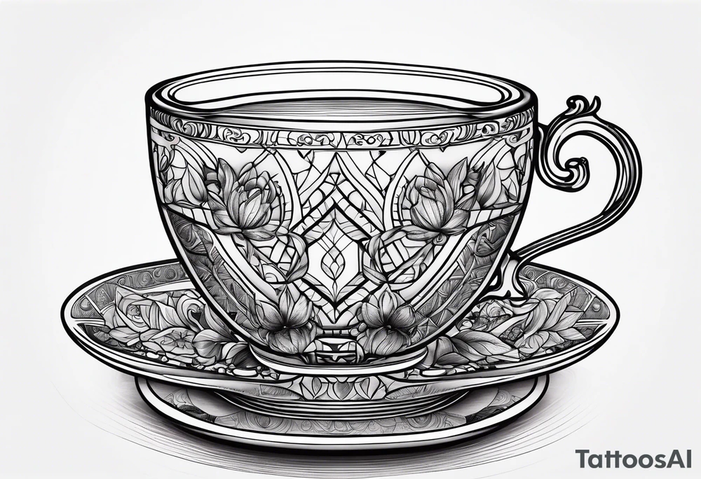 she whiskey in tea cup tattoo idea