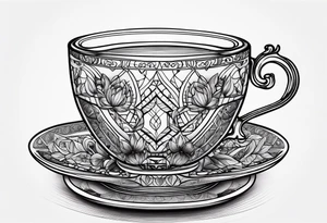 she whiskey in tea cup tattoo idea