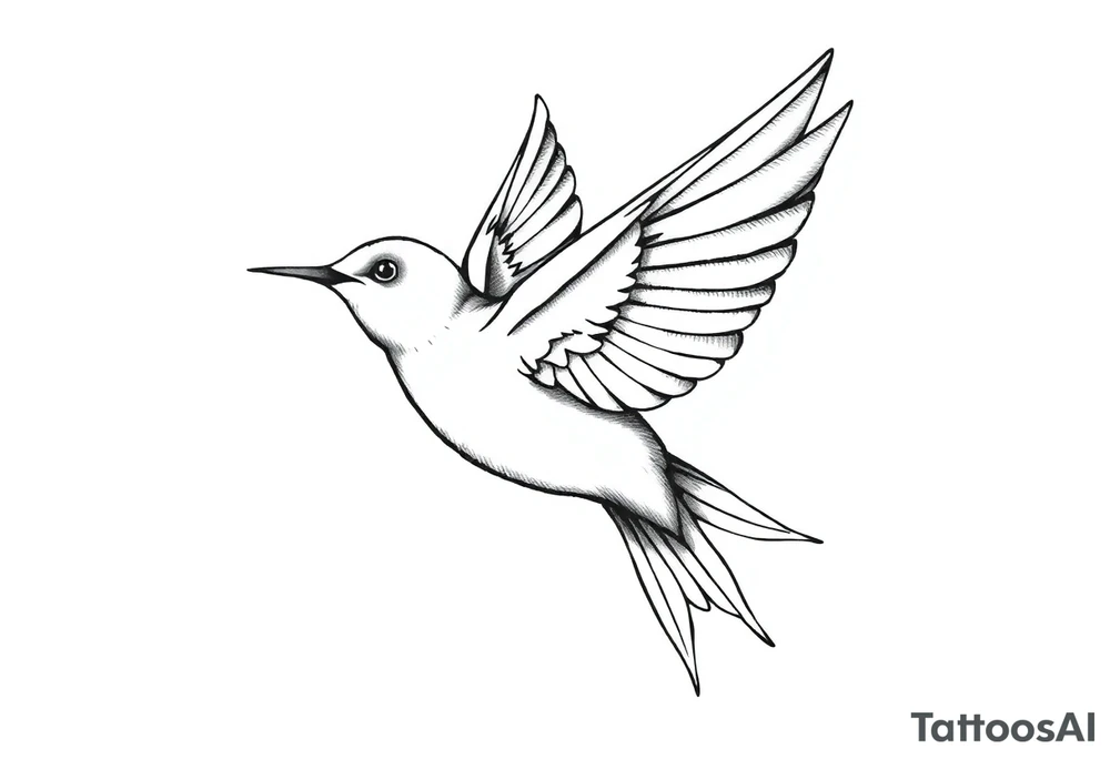 swallow flying with its wings out and forward tattoo idea