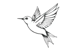 swallow flying with its wings out and forward tattoo idea