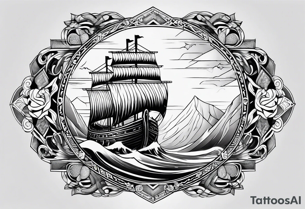 Valhalla viking boat dragon tattoo idea