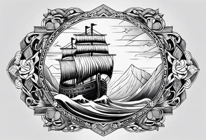 Valhalla viking boat dragon tattoo idea