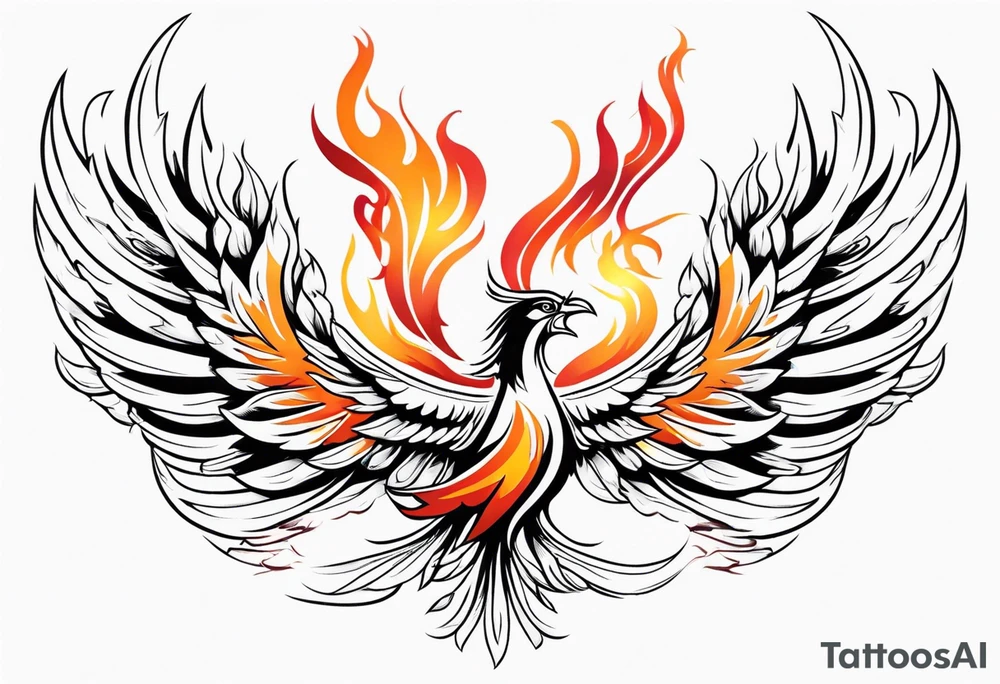 phoenix in fire tattoo idea