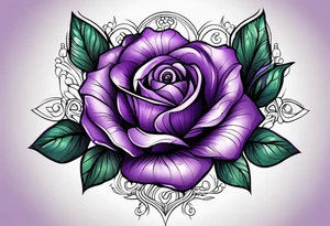 Purple rose, ribbon Royalty tattoo idea