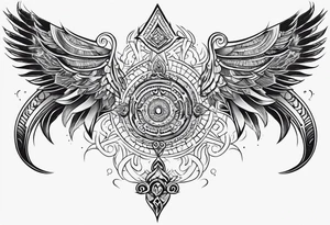 back tattoo with trishul tattoo idea