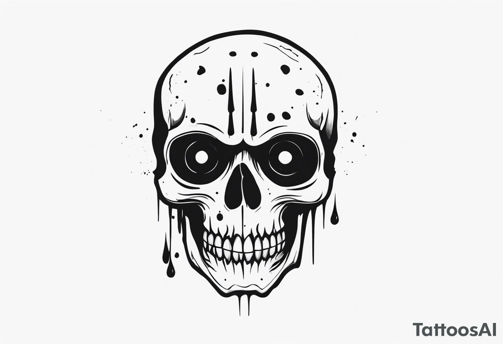 small dark skull with bullet hole eyes tattoo idea
