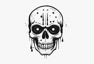 small dark skull with bullet hole eyes tattoo idea