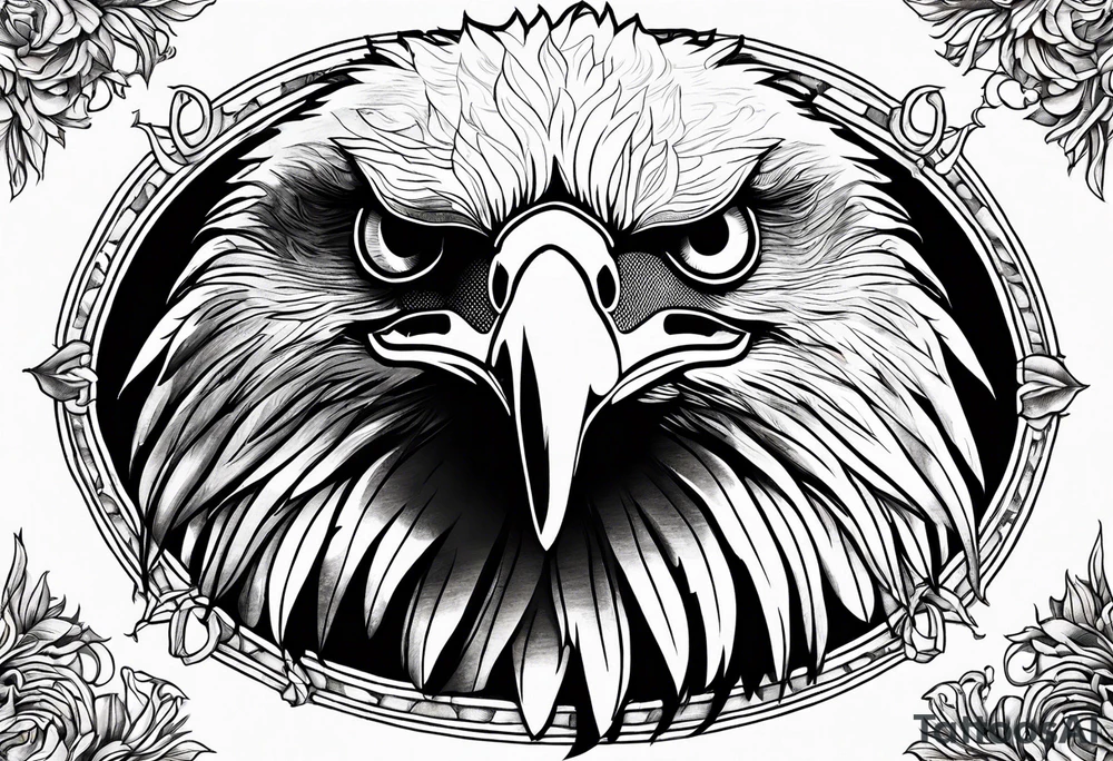 eagle and sun and sea tattoo idea
