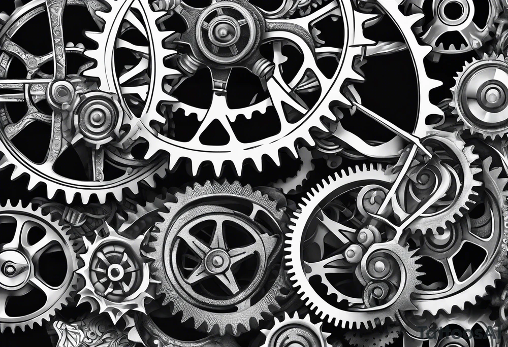 bicycle chain and gears wrist tattoo idea