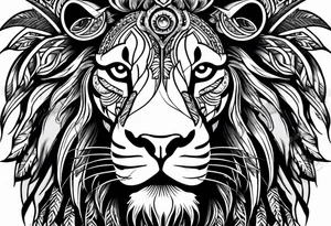 Jamaican lion with dreads tattoo idea