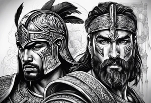 Kairos god and Gladiator warrior tattoo idea