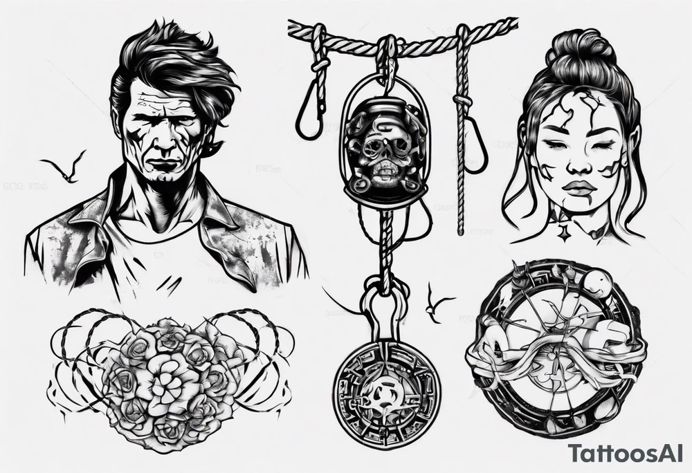 han with a rope manipulating a human tattoo idea