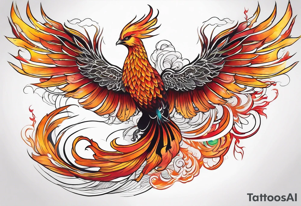 Phoenix rising tattoo idea