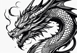 Dragon out of single line tattoo idea