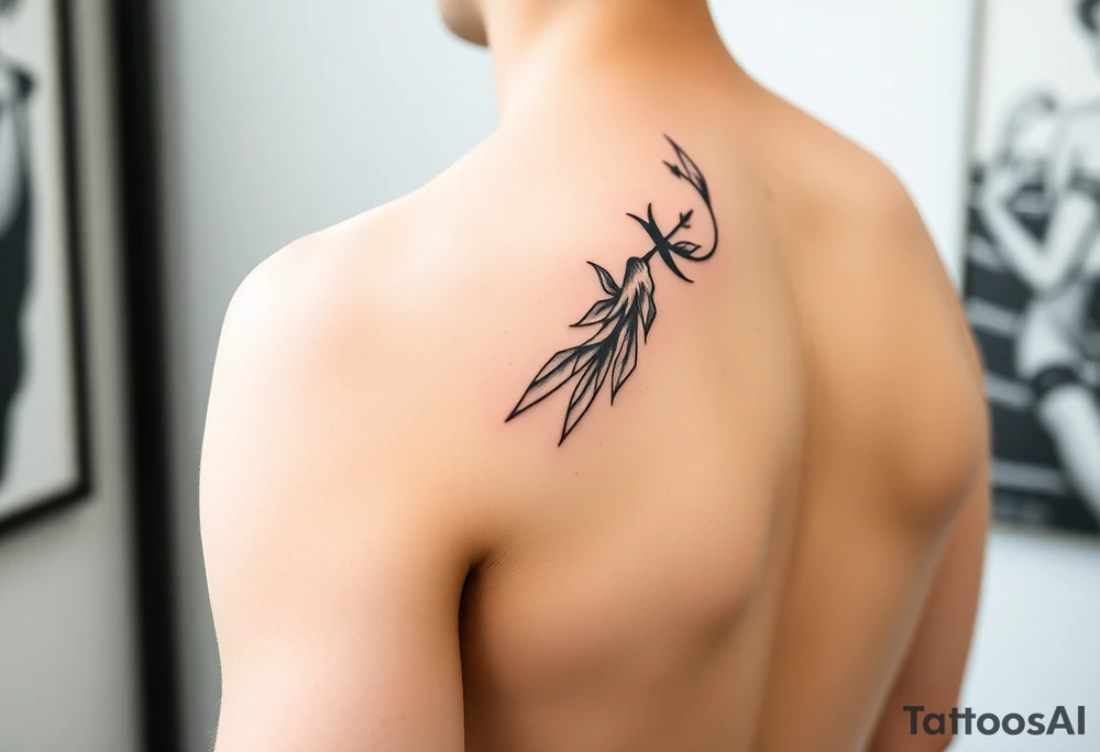 Simple minimalist feminine tattoo small line art on arm tattoo idea