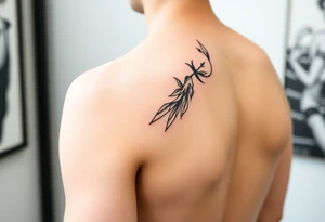 Simple minimalist feminine tattoo small line art on arm tattoo idea